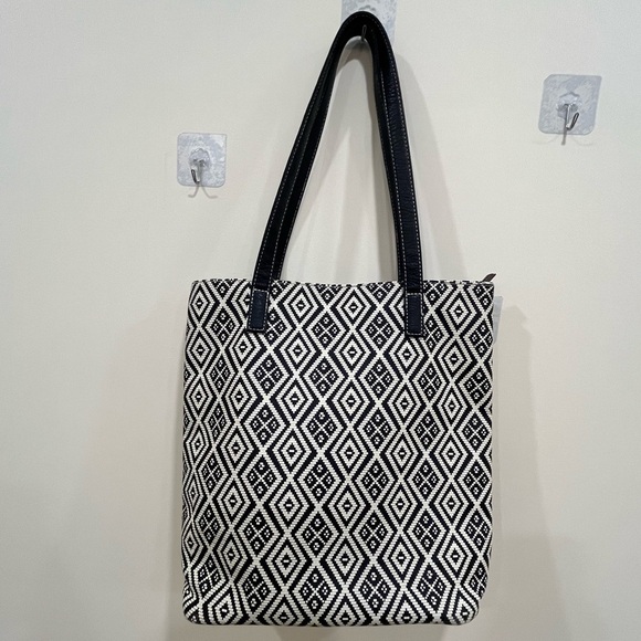 Black and White Geometric Tote Bag - Picture 1 of 13